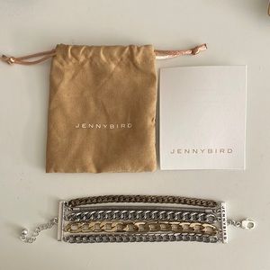 NWT Jenny Bird Austin Cuff Mixed Metal Layered Chain Bracelet